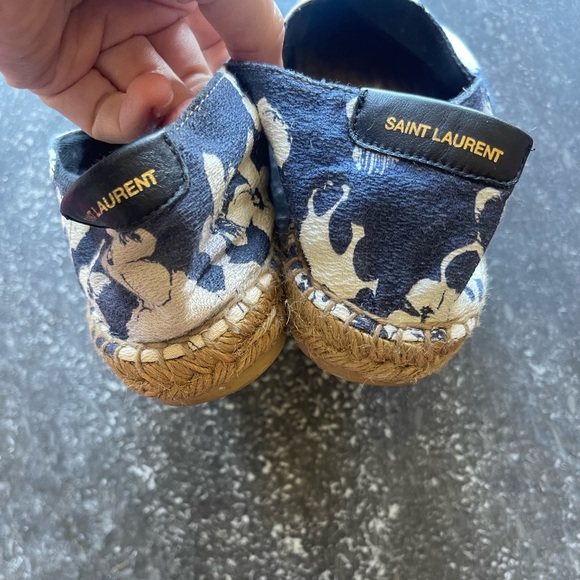 Saint Laurent Hibiscus Floral Cotton Espadrilles, Sz 36 - Picture 2 of 6